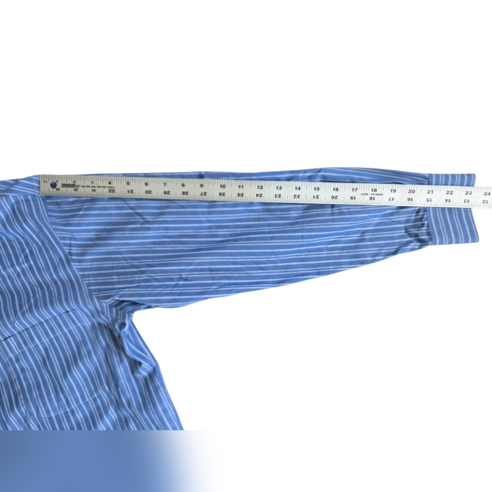 Brooks Brothers Blue and White Stripe Button-Down Dress Shirt 15 - Picture 5 of 7